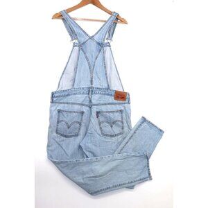 Levis Womens Light Wash Denim Overalls Bib Adjustable Straps Front Pocket Sz L